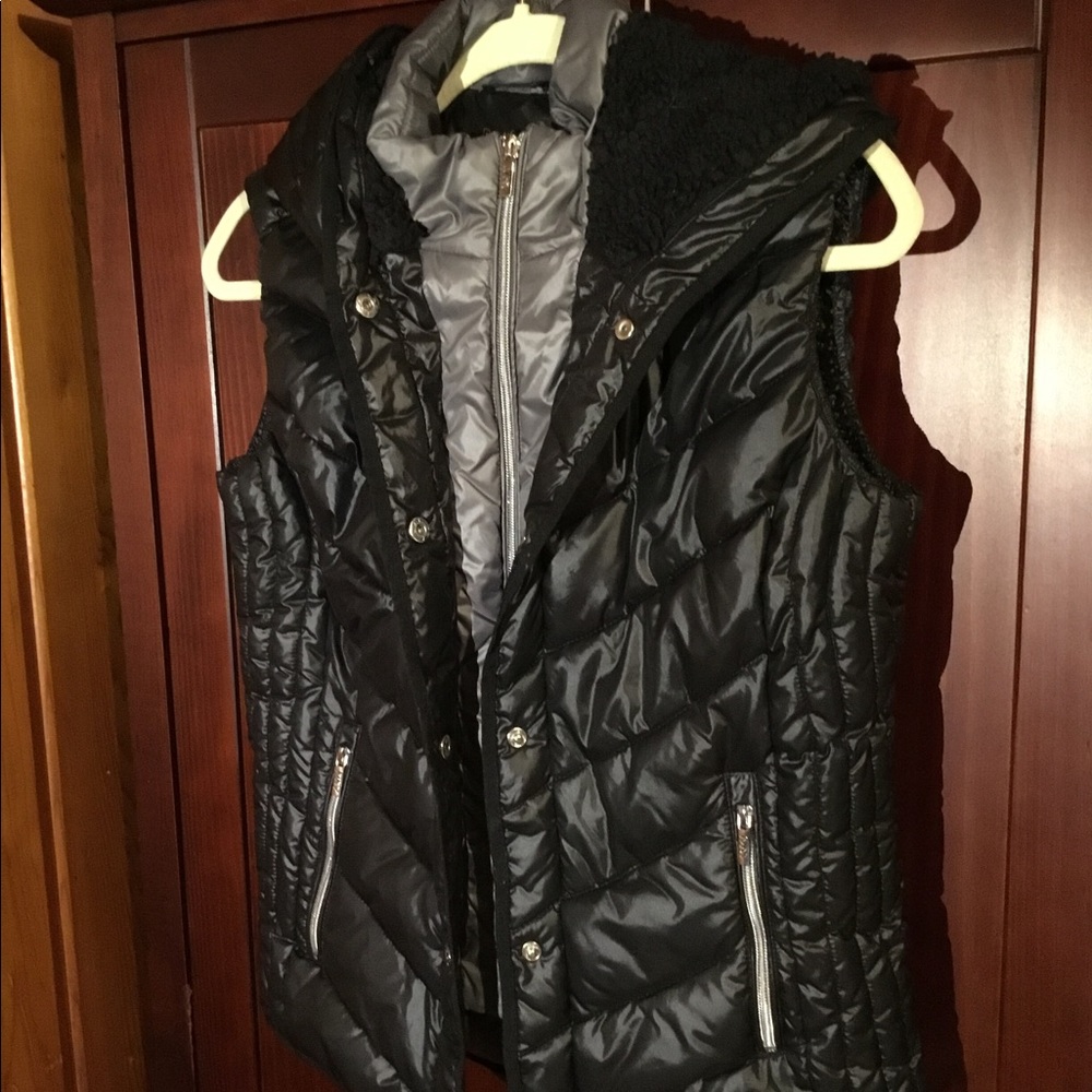MARC NEW YORK Hooded Winter Down Vest~Black~Size MEDIUM~Pre-Owned
